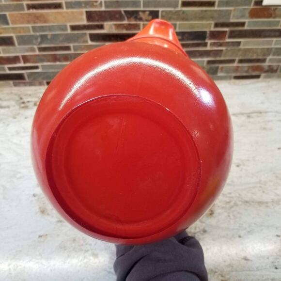 Vintage Pitcher Anchor Hocking Ball Tilt, Rainbow Tangerine Orange - Picture 2 of 4